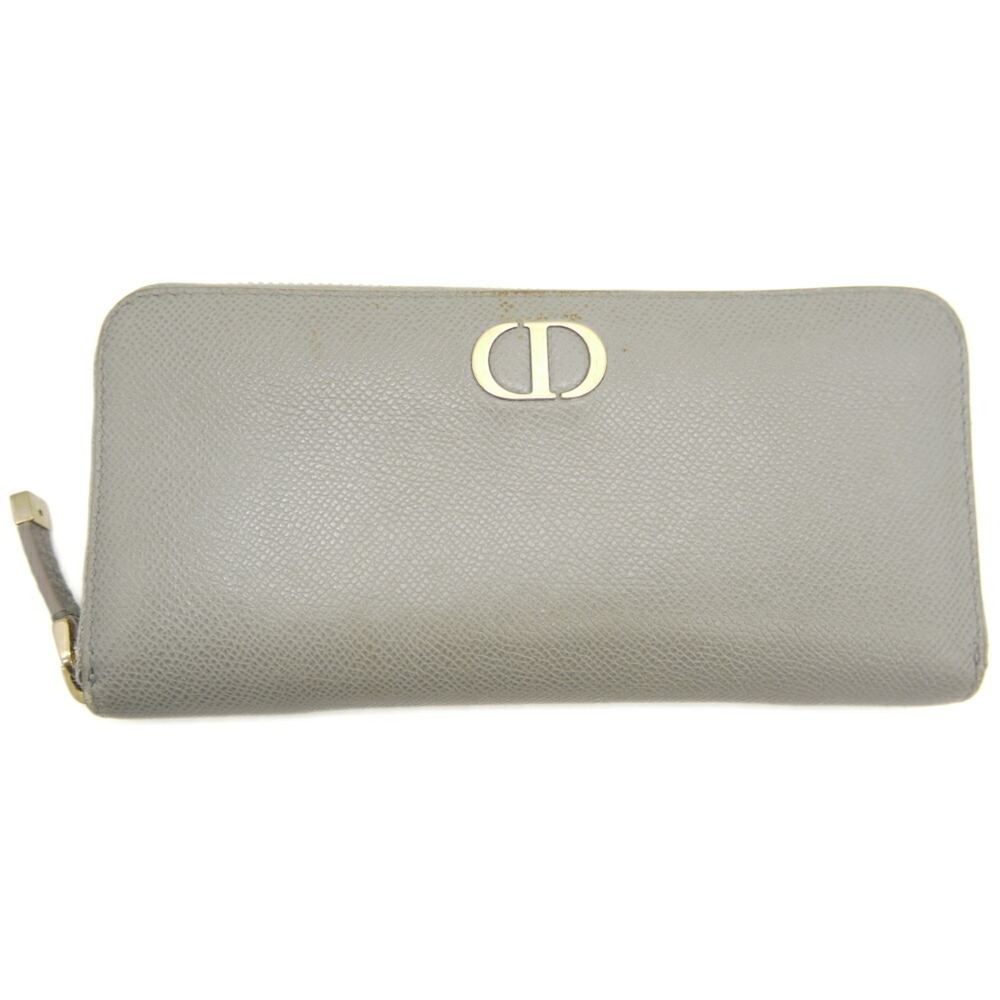 Christian Dior 30 Montaigne Long Wallet, Round Zip Greystone